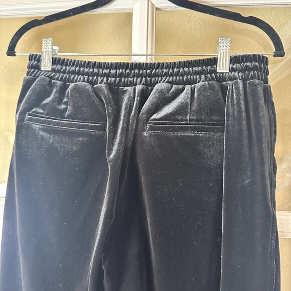 GAP Stretch Velvet Velour Track Pants Trousers Drawstring Size Small Black - Picture 6 of 10